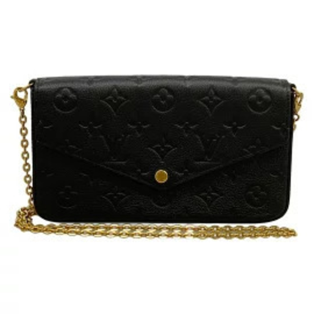 LOUIS VUITTON Felice Chain Wallet Noir Black Leather